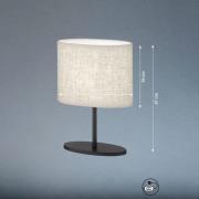 Modena tafellamp, grijs, linnen, 27 cm hoog, E14