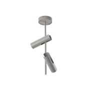Plafondspot Leda 2, taupe, 2-lamps, staal, GU10, hoogte 55 cm