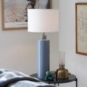 PR Home tafellamp Solo, blauw/wit, hoogte 65 cm, metaal/stof