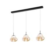 LED hanglamp Deva, 3-lamps, 115 cm, amber, CCT, dimbaar