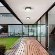 LED buiten plafondlamp Owen, donkergrijs, metaal, 23 cm, IP65