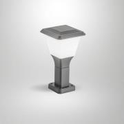 Sokkellamp Lena, 30 cm, donkergrijs, metaal, E27, IP65