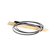LED plafondlamp Marit, lengte 76 cm, zandzwart, metaal/hout