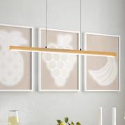 LED hanglamp Shine-Wood, lengte 105 cm, eiken/zwart CCT