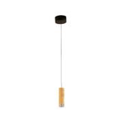 LED hanglamp Shine-Wood, Ø 13 cm eiken/zwart hout/acryl