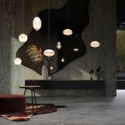 Maytoni glazen hanglamp Bruma, chroom/wit, hoogte 31 cm
