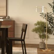 Maytoni glazen vloerlamp Cabaret, messing, hoogte 126,5 cm