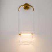 Maytoni LED wandlamp Cabaret, messing/helder, metaal/glas