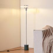 Lindby vloerlamp Branford, 130 cm wit/groen, opaalglas/marmer