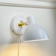 Dyberg Larsen wandlamp Lilje, wit, Ø 16 cm, metaal