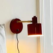 Dyberg Larsen wandlamp Ocean, donkerrood, uitsteeklengte 30 cm
