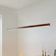 Lucande LED hanglamp Nihalo, walnoot, 122 cm, dimbaar, CCT