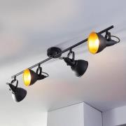 Lindby plafondlamp Julin, 85 cm, 4-lamps, zwart-goud