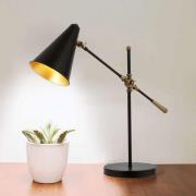 Nelu tafellamp, zwart, hoogte 60 cm, metaal, verstelbaar