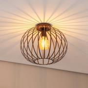 Plafondlamp Cruce, donkerbruin, staal, Ø 40 cm