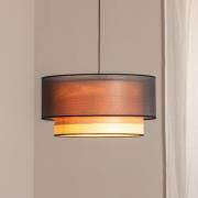 Euluna hanglamp Cedrik, organza zwart, essenfineer