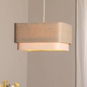 Kwadro Duo hanglamp, crème/beige, 50x50cm, linnen