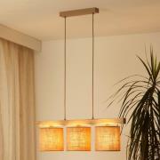 Hanglamp Forest, 3-lamps, hout licht, jute naturel