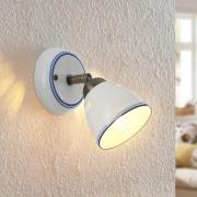 Lindby spot Eneas, hoogte 16 cm, wit, 1-lamp, keramiek