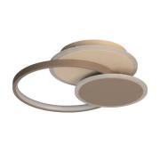 LED plafondlamp Tomo, greige/zandkleurig, 40 cm, metaal, CCT