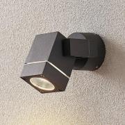 Lucande wandspot Kavuna, hoekig, antraciet, IP54