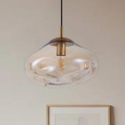 Lindby hanglamp Lelia, amber, glas, Ø 35 cm