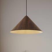 Lindby hanglamp Clarine, walnoot, Ø 50 cm, metaal