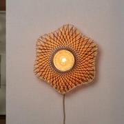 GOOD & MOJO wandlamp Madura, bruin, Ø 44 cm, bamboestekker