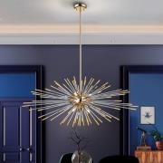 Evasion hanglamp, 9-lamps, goud, metaal, glas, Ø 100cm