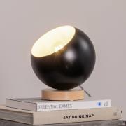 Envostar Arvid tafellamp houten voet kap zwart