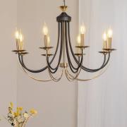 Kroonluchter Ferra, messing antiek, 8-lamps