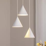 Hanglamp CONO, 3-lamps, rond, Ø 42 cm, wit