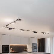 Lumaro railsystem, wissels, 6-lamps, zwart, 48V, dimbaar