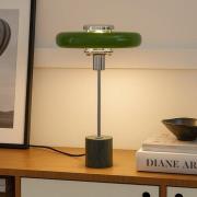Lindby tafellamp Branford, retro, groen, metaal/marmer