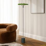 Lindby vloerlamp Branford, retro, groen, metaal/marmer