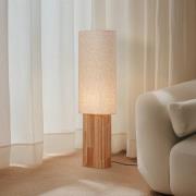 Lindby vloerlamp Kimiko, hoogte 100 cm, hout, textiel, E27