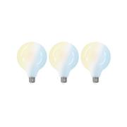 LUUMR Slimme LED lamp 3st E27 G125 7W CCT mat Tuya