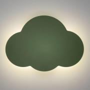 Wandlamp Cloud, groen, metaal, 38 cm breed, 2-lamps, G9
