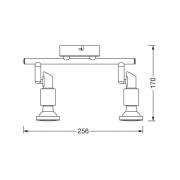 OSRAM plafondspot, zilver, metaal 2-lamps GU10-LED 2.700 K