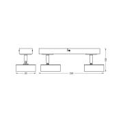 OSRAM LED plafondspot PLUTO, zwart, 2 spots, 3.000 K