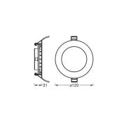 OSRAM LED plafond inbouwlamp SLIM, Ø 12 cm, 6.500 K, wit
