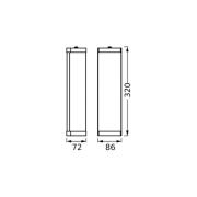 OSRAM wandlamp BATHROOM zwart lengte 46 cm metaal/glas IP44