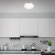 LED plafondlamp Flet, wit/chroom, Ø 28,5cm, 3.000K