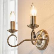 Lindby wandlamp Marnia, brons antiek, 2-lamps, 27 cm, E14