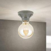 Plafondlamp Frost, grijs, keramiek, E27
