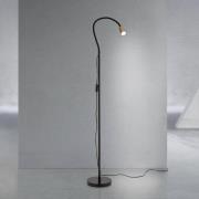Vloerlamp Dotty, messingkleurig, hoogte 145 cm, flexibele arm, GU10
