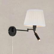 Wandlamp Pivot, naturel wit/zwart, uitsteeklengte 43 cm, 2-lamps.