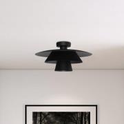 Plafondlamp Plato, zwart, metaal, Ø 38 cm, E27