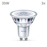 Philips LED lamp GU10 3,5W 275lm 840 helder 36° 3st