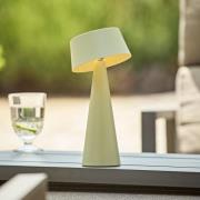 LED tafellamp Solino, groen, zonne-energie/USB, 26 cm, IP44